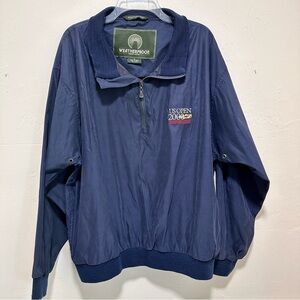 VTG 2000 US Open Golf 1/4 zip Weatherproof jacket CBS Sports navy long sleeve XL